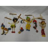 Five various Pelham puppets and one other,