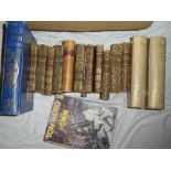 Various leather bound and other books including The Decameron of Giovanni Boccaccio 2 vols;