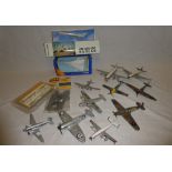 Various diecast aircraft including Dinky York liner, Dinky Flying Fortress, Hurricane, Spitfire,