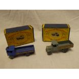 A Matchbox Y4 steam lorry and Y6 AEC lorry, dark grey,