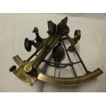 A 19th Century brass Naval sextant by Taylor of London with accessories in brass mounted fitted