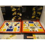 Two Meccano yellow/blue boxed sets including No 5 and No 4M