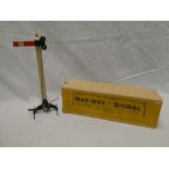 A pre-War Britains O gauge wood and metal Railway signal,