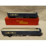 Tri-ang OO gauge - blue Pullman power car in original box and an un-boxed Pullman trailer car (2)