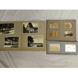 Three old albums of photographs including shipping, topographical, figures,