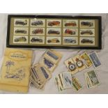 A framed set of twelve Taddy Motor Car cigarette cards,