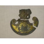 A relic Russian Officer's part gilt helmet plate found on the battlefield of the Crimea
