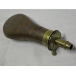 A 19th Century brass mounted copper Syke's patent powder flask
