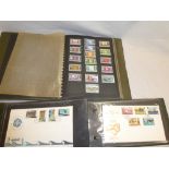A folder album of Guernsey and Jersey mint and used stamps 1941-1977 and an album of Channel