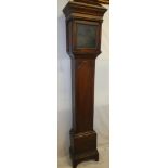 A 19th Century oak longcase clock case to fit 10/11" square dial