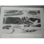 A limited edition abstract print signed Celice, 40/75,