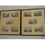 Ten 19th Century coloured engravings of Plymouth and Devonport in two glazed frames