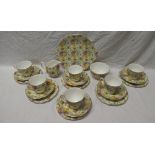 A Royal Albert bone china "Chintz" pattern tea set comprising six tea cups, six saucers,