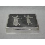 A Siamese sterling silver rectangular cigarette box,