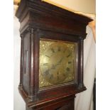 An 18th Century longcase clock with 11" brass square dial by Thomas Dawes of Northampton,