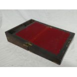 A Victorian brass mounted rosewood rectangular writing slope with fitted interior