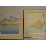 A coloured limited edition print "Evening Skye" signed in pencil Gina Hinan and one other limited