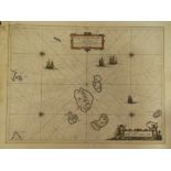 A late 17th/early 18th Century hand coloured map of the Isles of Muse and Skye by Timotheo Pons,