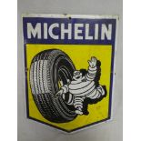 An enamelled shield-shaped advertising sign "Michelin" 16½" long