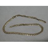 A 9ct gold hollow-link chain necklace
