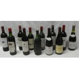 Twelve various bottles of red wine including 1980 Domaine des Pierres Blanches,