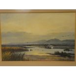 H** Hughes Richardson - watercolour Estuary scene,