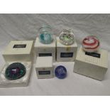 Five various modern boxed Caithness glass paperweights