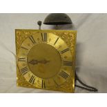 An 18th Century longcase clock 30-hour movement with 10" brass square dial by Elizabeth Hunt of