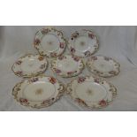 A pair of Victorian china oval serving dishes with floral and gilt decoration,