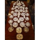 A Mason's "Mandalay" pattern part tea and dinner set comprising eleven dinner plates, meat plate,