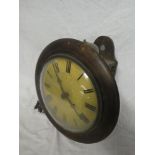 A 19th Century Black Forest wall clock with painted circular dial in polished mahogany case (af)