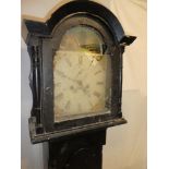 A 19th Century Cornish longcase clock by J Slade of Penryn with 12" painted arched dial and 8-day