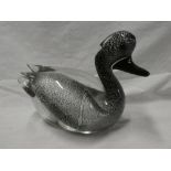 A large Art Glass figure of a duck 11½" long