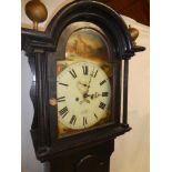 A 19th Century Cornish longcase clock with 13" painted arched dial by ......