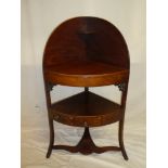 A 19th Century mahogany corner wash stand with inset bowl recess and cover above a single drawer in