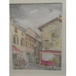 J**B**J** - watercolours Two Continental street scenes "Cabris/Mougins" signed and dated '14,