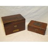 A 19th Century brass mounted rosewood apothecary-style box with base drawer and a brass mounted
