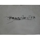 Alexander MacKenzie - pen and ink Village scene, signed in pencil and dated '79,