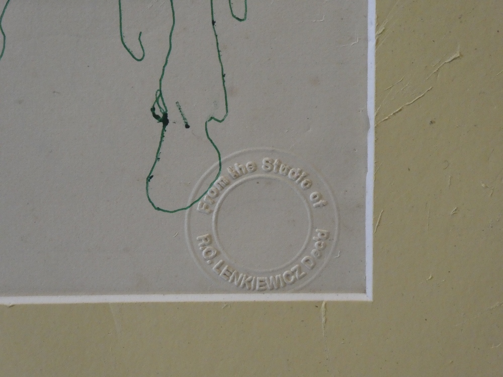 Robert Lenkiewicz - pen Study of a horse bearing the R Lenkiewicz Studio stamp, - Image 2 of 2