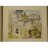 Tony Giles - watercolour "Langley Cottage Garden April 15 1990", signed and inscribed,
