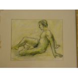 C** Bando - oil on paper Seated nude male, signed and dated 2003,
