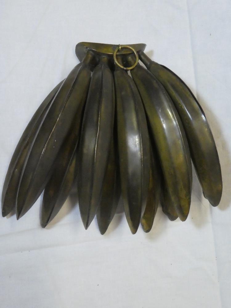 An unusual brass hanging figure of a bunch of ten bananas, - Image 2 of 2