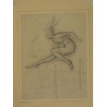 After Laura Knight - pencil Study of an athlete,