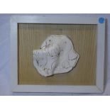 Julian Dyson - ceramic on wood panel Study of an elephant, signed,