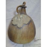 An unusual Studio pottery gourd flower holder by Meira Cummings,