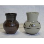 Two Wenford Bridge Studio pottery tapered spill vase by Miranda Thomas, signed,
