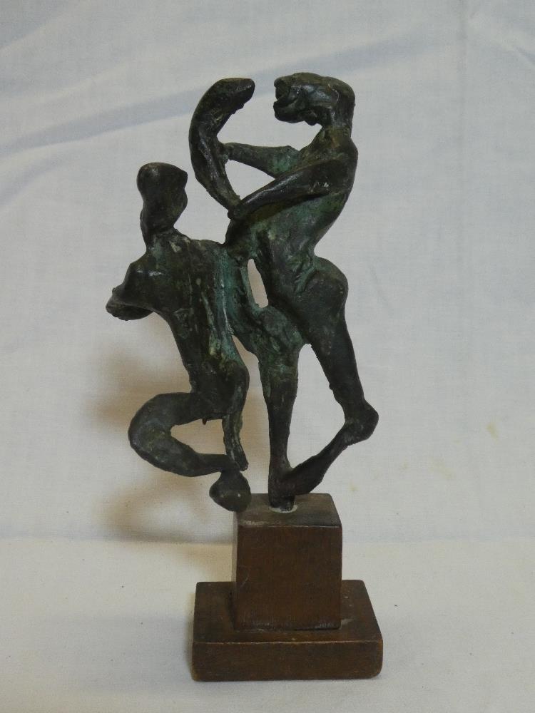 A modern bronze group of two males in the style of Michael Ayrton, - Image 2 of 2