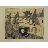 John Glynn - pen and ink Punch and Judy Show, signed and dated '93,