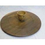 A Cornish polished wood platter by Elizabeth Philp,
