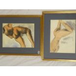 Arthur Forbes Dalrymple - pencil/watercolour Two nude studies, signed and dated '60,